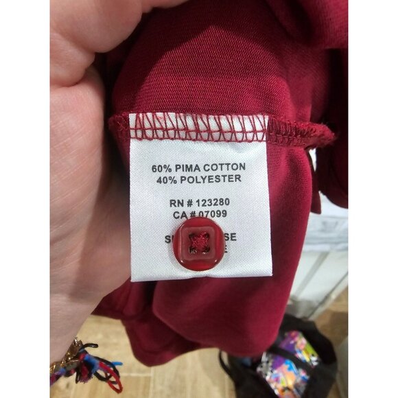 Travis Mathew Men Golf Polo Shirt Stretch Dark Red Burgundy Size L - Picture 4 of 8